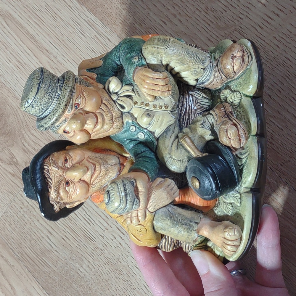 Vintage 70s Chalkware Hobo Wall Hanging Decor Goblincore Unique Bohemian Retro